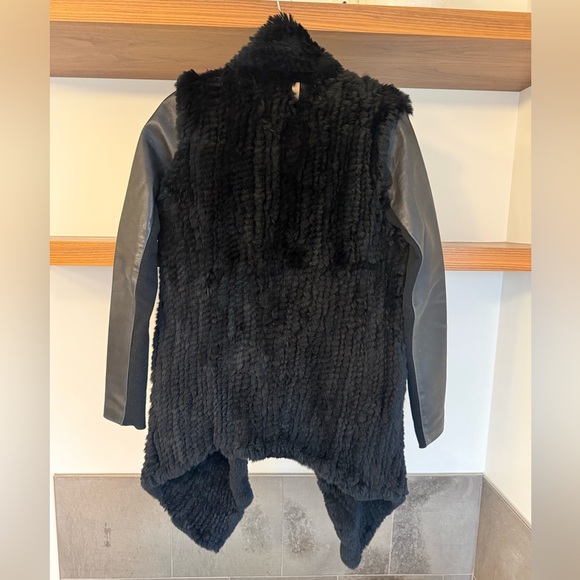 Mackage Fur and Leather Cardigan Jacket - Picture 3 of 6